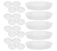 Caja Organizadora Redonda 100 Piezas, Plástico Blanco | Bandeja Clasificadora Compacta, Tapa Transparente y Borde Alto, para Gemas, Purpurina y Clase Infantil
