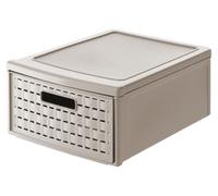 Caja organizadora Rotho, modelo Country, tamaño pequeño, 8,3 litros, color capuchino