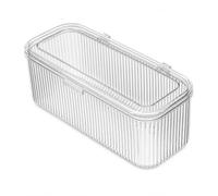 Caja Organizadora Transparente para Cosméticos con Tapa Protectora para Pinceles y Puff Maquillaje Acrílico Resistente con Compartimentos para Vestidor y Baño