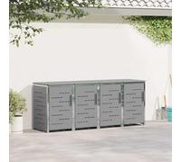 Caja para 4 cubos de basura de 240 L, acero inoxidable, color gris, revestimiento ampliable con tapa de cierre suave y cierre magnético