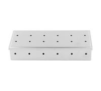 Caja para ahumar para parrillas de carbón, Caja para ahumar con virutas de mader universal de acero inoxidable, accesorios para asar, Contenedor de virutas de mader para ahumar