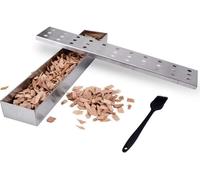 Caja para ahumar para parrillas de gas y de carbón, fabricada en acero inoxidable. Horno de ahumado de mesa, incluye pincel de silicona. Accesorios para parrilla, regalo para hombres