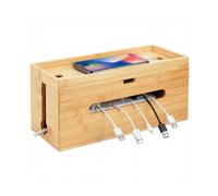 Caja para cables Caja para regleta Organizador de cables Bandeja de bambú