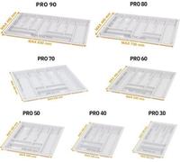 Caja para cubiertos Famanu de 30 cm: sistema práctico de almacenamiento para cajones, organizador de cajones, color blanco, dimensiones 230x490 mm