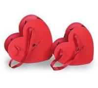 Caja para flores "Cuore Rosso", 27x10x25 / 23x22x8 cm (kit de 5 unidades)
