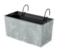 Caja para flores en balcón con soporte colgante y maceta con gancho integrado