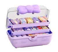 Caja Para Guardar Accesorios Para El Cabello Para Niñas Y Mujeres. Precioso Joyero Infantil Con Lazo Para Coleteros, Gomas Y Pinzas. Organizador Multiusos Para Guardar Herramientas De Uñas Con Asa