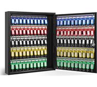 Caja para llaves con cerradura y 100 compartimentos, con estantes ajustables y etiquetas de colores