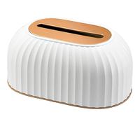 Caja para pañuelos, Caja de pañuelos a Rayas, Caja para servilletas de escriorio, conteonedor decorative para pañuelos, servvilletero (elegant Blanco) Multicolor