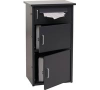 Caja para paquetes HWC-O51, buzón para paquetes, estación de entrega de paquetes, buzón con 3 compartimentos, acero, 89x49x38 cm, color gris oscuro