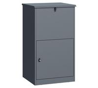 Caja para paquetes Zelsius, color antracita RAL 7016, acero con revestimiento en polvo, con sistema de cierre de seguridad para devolución, caja para paquetes