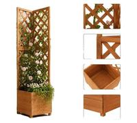 Caja para plantas, fabricada en madera maciza de pino, decoración para jardín, apta para exteriores, color marrón