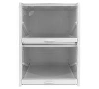 Caja para zapatos, cajón de almacenamiento de plástico (PP), organizador, contenedor, armario duradero para el hogar, juego de 2 unidades, tamaño grande (33,2 x 25,8 x 18,3 cm)