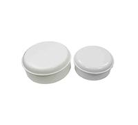 Caja redonda retráctil Ø93,5x35,5 mm con solera, ideal para almacenamiento y presentación de productos diversos.