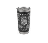 Caja registradora Vintage Patente Imprenta Propietario Dinero Negocio Vaso térmico de acero inoxidable de doble pared