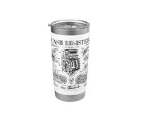 Caja registradora Vintage Patente Imprenta Propietario Dinero Negocio Vaso térmico de acero inoxidable de doble pared