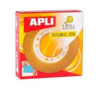 Caja Rollo Cinta Adhesiva Doble Cara Transparente 15mm X 10m
