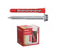 fischer HybridPower 10 x 90 FUS, tacos para máxima capacidad de carga y seguridad, fácil montaje sin herramientas de montaje, universal para materiales perforados y sólidos, mampostería, hormigón