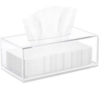 Caja transparente para pañuelos de papel Unyqoos® – para pañuelos de 25 x 13 x 9 cm, con tapa magnética desmontable, resistente al agua y fácil de limpiar