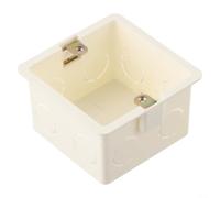 Caja trasera para interruptor de luz de montaje en pared de 1 banda y enchufe con columna de plástico roscada de latón y sistema de conexión de cable multipunto (80 x 80 x 50 mm, cuadrado)
