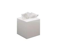 Caja y dispensador porta pañuelos y velas fabricado en Italia fabricado en ABS reciclable y disponible en varios colores 132 mm x 132 mm x 132 mm ideal para baño salón hotel y hogar. (Cubo Blanco)