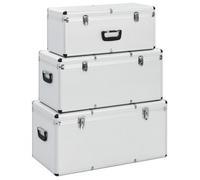 vidaXL Juego de Cajas de Almacenamiento 3 piezas Aluminio Almacenaje Color Negro, Plateado, y mas