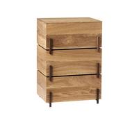 Kristina Dam Studio Caja de almacenaje Stack Oak. 3 piezas. patas de nogal aceitado oscuro