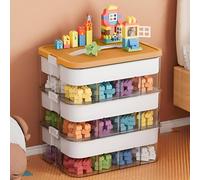 Cajas de almacenamiento, caja de juguetes para niños Lego, organizador de juguetes apilables con tapa, asa, contenedores de plástico de múltiples compartimentos para guardar juguetes, joyas, cuentas