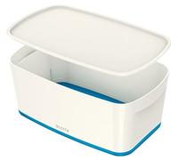 Cajas de almacenamiento Leitz myBox, con tapa, tamaño grande, opacas, color Weiß/Blau Metallic Kleine Box mit Deckel