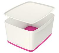 Cajas de almacenamiento Leitz myBox, con tapa, tamaño grande, opacas, color Weiß/Pink Metallic Große Box mit Deckel