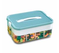 Cajas de almacenamiento, organizador transparente para juguetes, cajas de almacenamiento apilables de Lego con tapa, asa, contenedor de plástico con múltiples compartimentos para almacenar juguetes