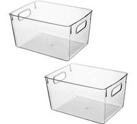 Cajas de almacenamiento transparentes para refrigerador, armario, despensa y cocina: organizadores versátiles de plástico para alimentos, frutas, verduras, productos de limpieza y ropa