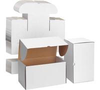CAJAS DE CARTÓN 15x11x10cm con Tapa para Envios de Paquete, 40 Pack, Cajitas de Papel para Regalo o Embalaje, Blanco