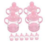 Cajas de Dulces Forma de Biberón, 10 Piezas de Plástico Rosa