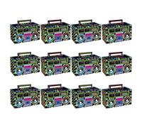 Cajas de Dulces Retro 12 Piezas de Papel Estilo Cassette Años 80 | Formato Portátil, Patrón Delicado, Uso Multifunción para Caramelos y Hojas de Té