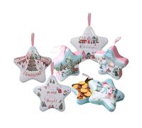Cajas de lata de Navidad - Contenedores de almacenamiento de metal en forma de estrella | Embalaje de regalo festivo | Soporte para aperitivos de galletas con cuerda para colgar - Juego de cajas