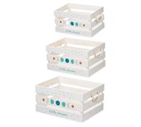 Cajas de madera de color claro con asas MOON, juego de 3 unidades