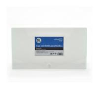 Cajas de Proyecto Office Box - Transparentes con cierre de botón de gran Resistencia y Calidad en Polipropileno Reciclable con tarjetero Personalizable. (DL - Recibo (12.5 x 22.6 cm))
