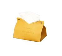 cajas de toallas manuales, Caja de almacenamiento de servilletas creativa multiusos de Color sólido multiusos de cuero PU for sala de estar y comedor en la sala de estar(Yellow)