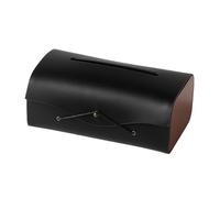 cajas de toallas manuales, Caja dispensadora de pañuelos faciales de cuero PU Rectangular, soporte for baño, tocador, encimera, mesitas de noche for coche, oficina y sala de estar(Black)