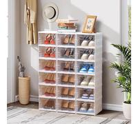 Cajas de Zapatos Plegables Transparentes de Plástico Resistente en 1 PIEZA de Niveles 3 o 6 - ONFENG: Caja de Zapatos con Tapas de Fácil Montaje REGALO DIA MADRE