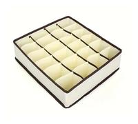 Cajas Organizadoras Cajones 1 Pack 24 Compartment Folding Drawer Storage Box Durable Fabric Organizer for Underwear, Socks, Data Cables & Remote Controls(Beige)
