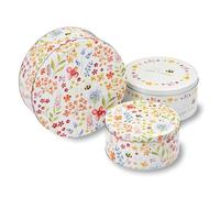 Cajas para almacenar galletas o magdalenas con diseño con texto «Be Happy», set de latas ideal como cajas de regalo., Set of 3 Sizes