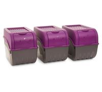 Cajas para verduras Novaliv, cajas para patatas, recipientes de almacenamiento de 3,5 litros a 9 litros (morados, 3 unidades de 9 litros)