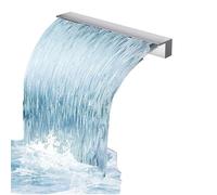 Cajón de desagüe Personalizable para Piscinas y estanques, Fuente de Acero Inoxidable con Conector de PVC, Plata/Negro, Salida de 30 cm de Ancho para Fuentes Artificiales.