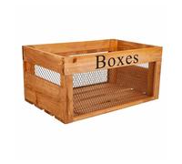 Cajón de madera y metal marrón 36x23x17h cm