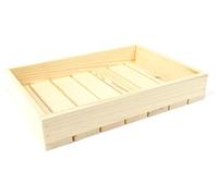Cajón decorativo de 35 x 25 x 6 cm, caja de madera ecológica, cepillada para guardar vino, frutas y verduras