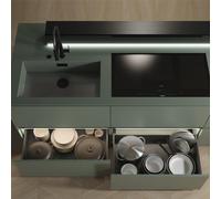Emuca - Cajón exterior Vertex 3D 60kg de altura 242mm, profundidad 450mm, Acero, Gris antracita