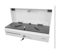 Approx Cajón portamonedas appCASH02FLIPTOPWH – 14 compartimentos, manual y automático, blanco