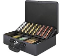 Cajón registradora Unyqoos® de 11x27x36 cm, color – Cajón con cerradura de cilindro (2 llaves), placa extraíble para contar monedas, acero resistente a la corrosión, asa antideslizante
